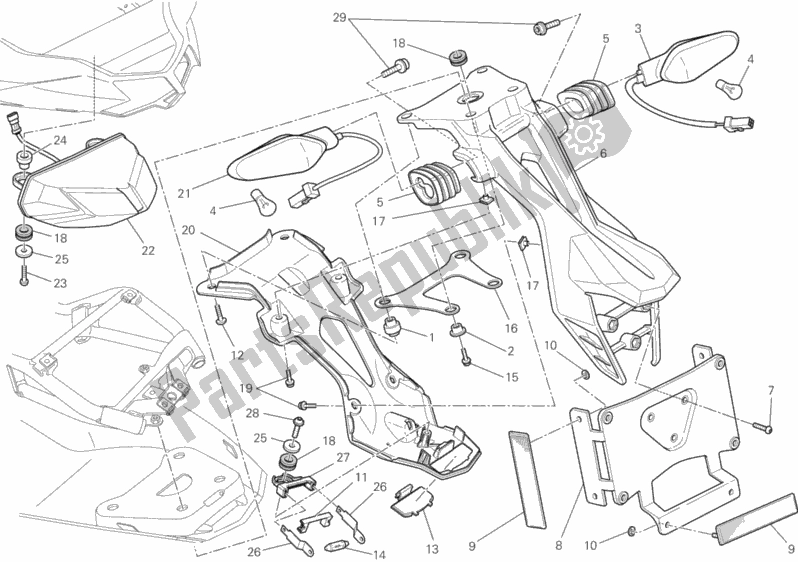 Toutes les pièces pour le Feu Arrière du Ducati Streetfighter 848 USA 2013